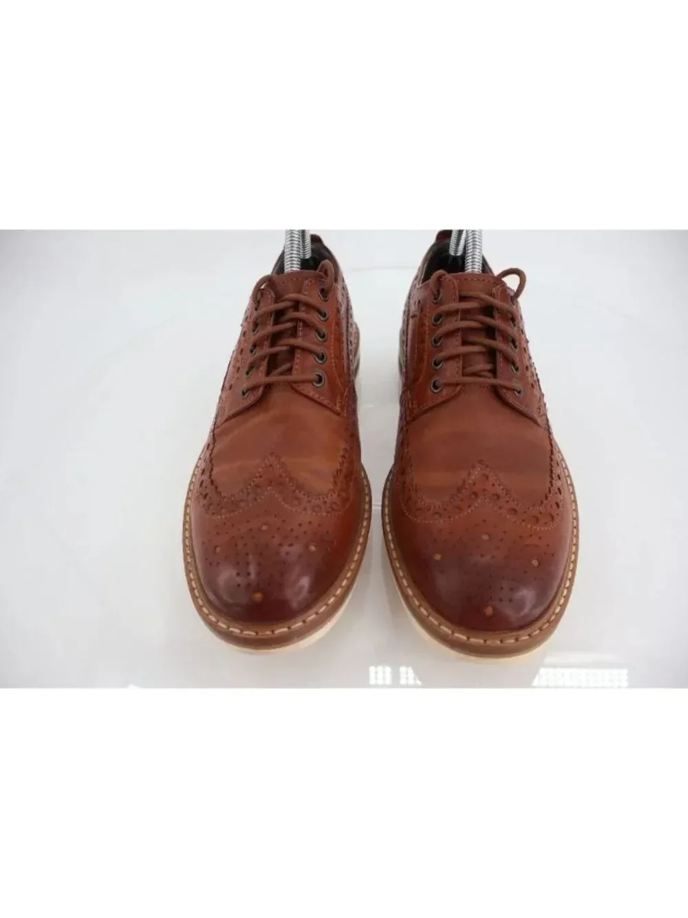 Clarks Mens Pitney Limit Loafer Size 7.5 Brown Wingtip Lace Up Leather Shoe